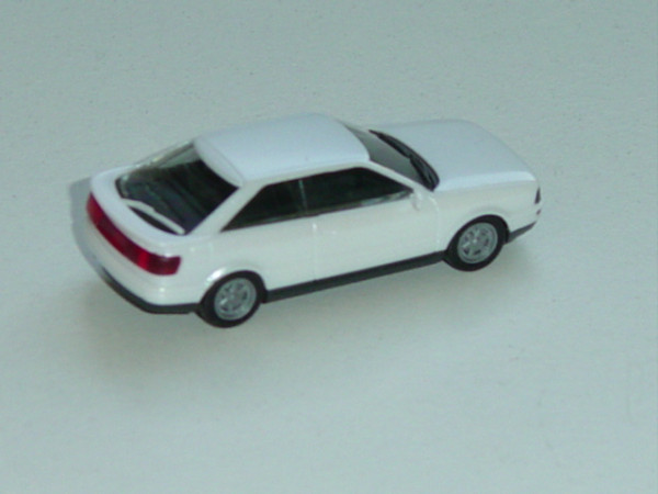 Audi Coupé quattro (B3, Typ 89C, Modell 1988-1991), perlmuttweiß, Motorhaube zu öffnen, Herpa, 1:87,