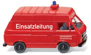 Feuerwehr VW T3 Kastenwagen Hochdach, Modell 1979, rot, Einsatzleitung / FEUERWEHR / Einsatzleitung,
