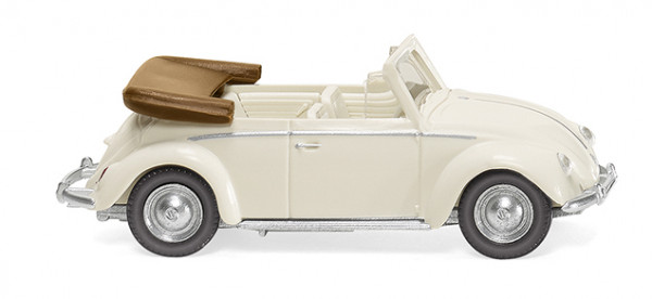 VW Käfer 1200 Cabriolet (Typ 15, Modell 1960-1963), perlweiß, innen perlweiß, Wiking, 1:87, mb