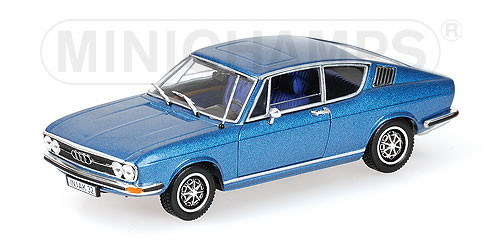 Audi 100 Coupe S (C1, Typ 104), Modell 1969-1976, alaska blau, Minichamps, 1:43, PC-Box