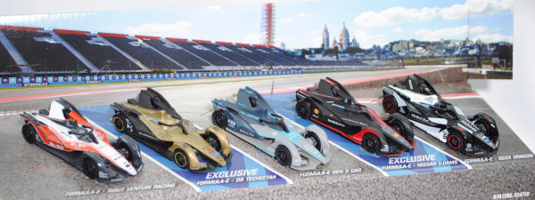 Formula-E Gen2 Set: ROKiT Venturi+DS Techeetah+Formula-E Auto Gen2+Nissan e.dams+Geox Dragon