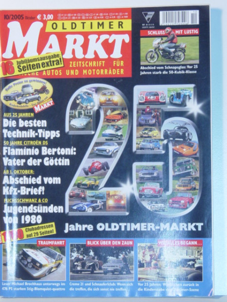 MARKT EUROPAS GRÖSSTE OLDTIMER-ZEITSCHRIFT, Heft 10, Oktober 2005