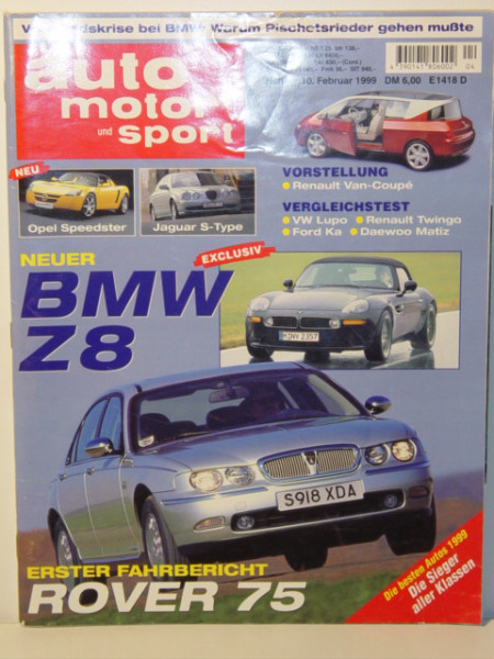 auto motor und sport, Heft 4, 10. Februar 1999 (Lagerspuren) (EAN 4390141806002)