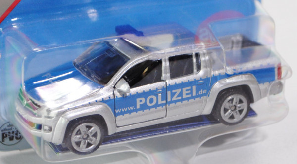 00000 VW Amarok Pick Up, hell-graualuminiummetallic/signalblau, www.POLIZEI.de, ca. 1:61, P29c / P29