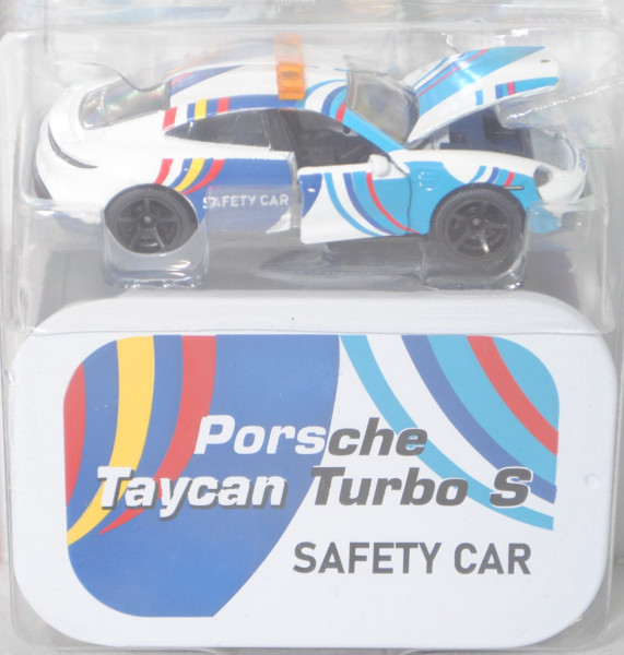 Porsche Taycan Turbo S (Typ 9J1, Modell 2019-) Formel E Safety Car, weiß, majorette, 1:63, Blister