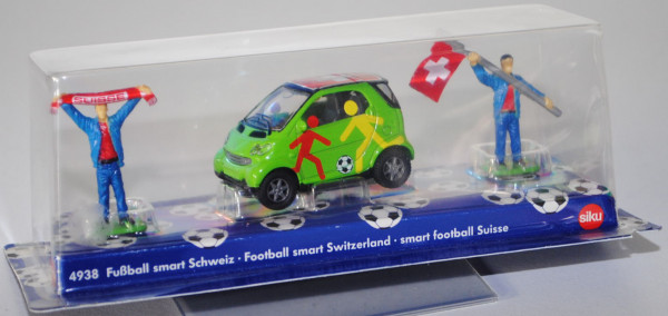 00000 Fussball-smart fortwo coupé passion-Schweiz (Mod. 03-07), gelbgrün, mit 2 Figuren, P30