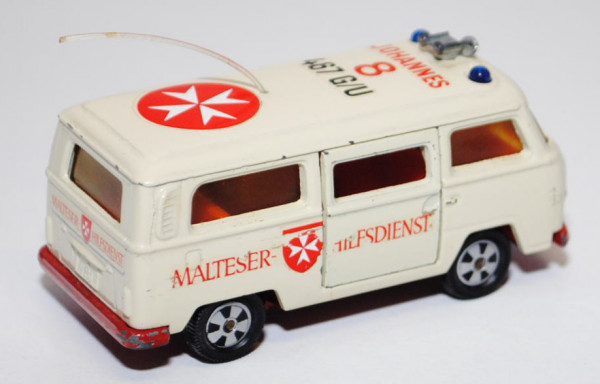 VW Bus (Typ T2b) Malteser-Krankenwagen, Modell 1972-1979, hellelfenbein, MALTESER- HILFSDIENST / JOH