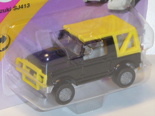00001 Suzuki SJ 413 Soft Top (Typ JA51, Modell 1984-1988), schwarz, innen lichtgrau, Lenkrad lichtgr
