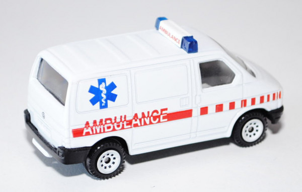 00001 VW T4 Transporter Kastenwagen (Modell 1990-1995) Krankenwagen, reinweiß, innen lichtgrau, Lenk