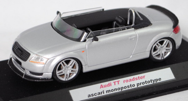 Audi TT ascari roadster monoposto prototype (8N, Bj. 1999), silbermetallic, Handarbeit, 1:43, PC-Box