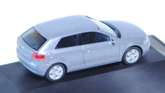 Audi A3 3-türig (Typ 8P), Modell 2003-2005, akoyasilber, Herpa, 1:87, mb