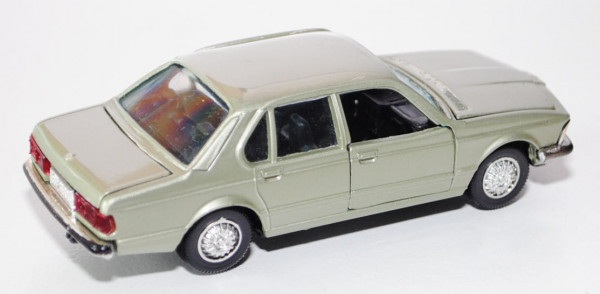 BMW 733i (Typ E23), Modell 1977-1979, silbergrünmetallic, Motorhaube + Türen + Heckklappe zu öffnen,