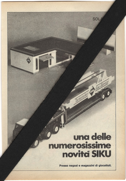 00500 I Werbeanzeige / Reklame / Werbung Italien 1974, Abbildung mit 355 ARAL-Tankstellen-Bauzug