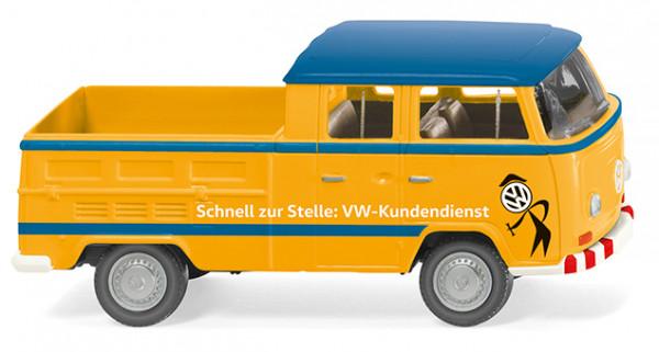 VW DoKa Pritschenwagen (Typ T2a, Modell 1967-1971), gelb, VW-Kundendienst, Wiking, 1:87, mb