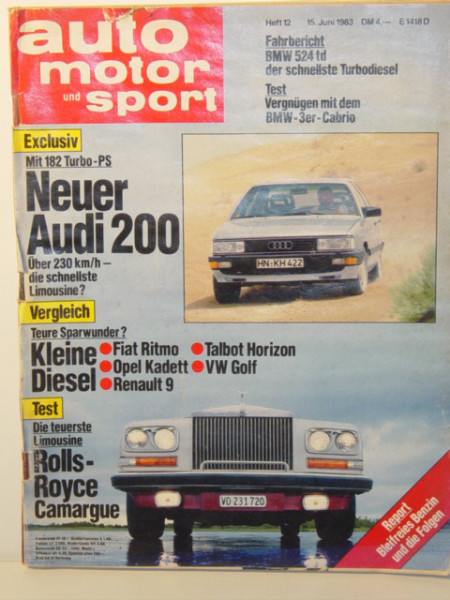 auto motor und sport, Heft 12, 15. Juni 1983