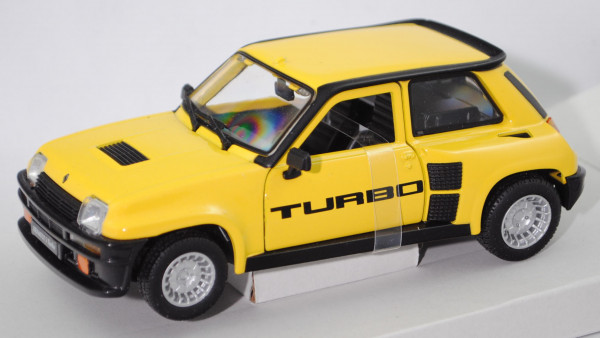 Renault 5 Turbo 2 (Modell 1983-1985), hell-verkehrsgelb/schwarz, Türen zu öffnen, Bburago, 1:24, mb