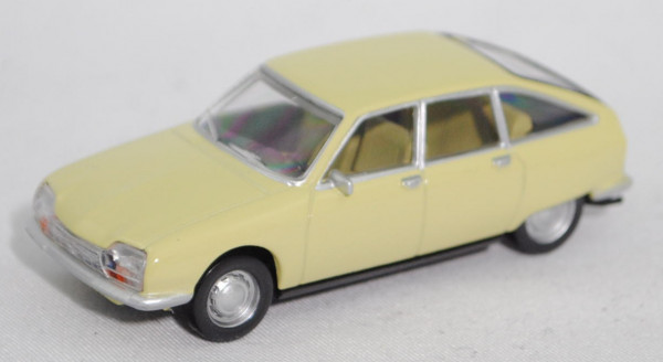 Citroen GS (GS = Grande Série, Modell 1970-1979), jaune primevère (Farbcode AC 321), Norev, 1:65, mb