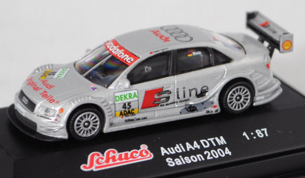 Audi A4 DTM 2004 (B6, Typ 8E2 / R11), silber, DTM 2004, Frank Biela, Nr. 45, Schuco, 1:87, PC-Box