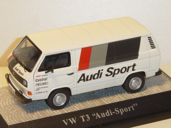 VW T3 Transporter Kastenwagen, cremeweiß, Audi Sport / kleber / Castrol / RECARO / KKK Tturbolader /