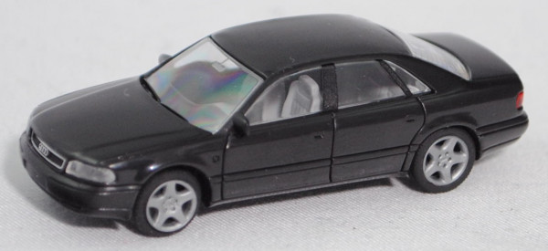 Audi A8 4.2 quattro (D2, Typ 4D, Modell 94-99), schwarz (brillantschwarz), Rietze, 1:87, Werbebox