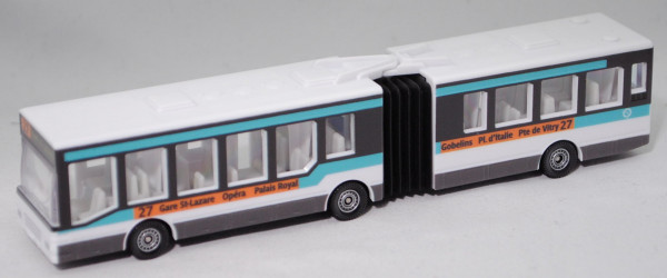 00103 F MAN NG 312 Niederflurgelenkbus (Mod. 1995-1999), weiß, 27 / RATP, C80, SIKU, 1:111, P29e
