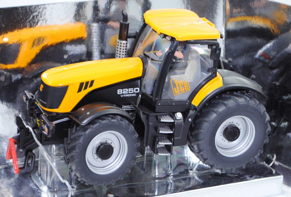 00101 F JCB® Fastrac 8250 V-TRONIC Traktor (Modell 2007-2011), melonengelb, SIKU, 1:32, Werbebox