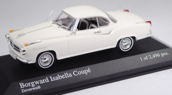 Borgward Isabella Coupé (Modell 1958-1960, Baujahr 1959), doverweiß, Minichamps, 1:43, PC-Box
