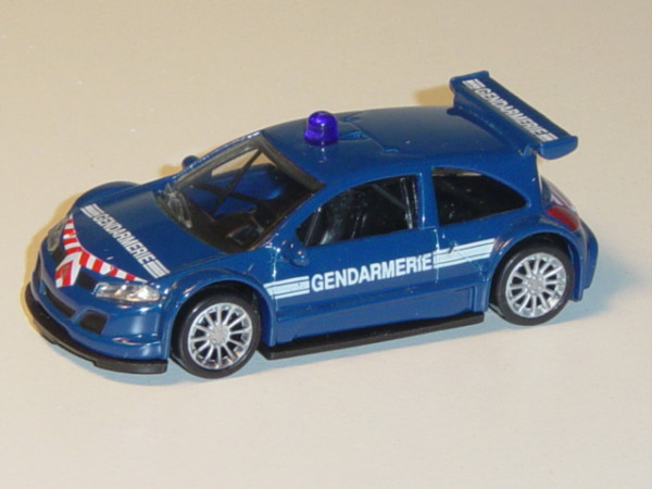 Renault Megane Trophy 2005, dunkel-enzianblau, GENDARMERIE, mit Blaulicht, 1:50, Norev, mb