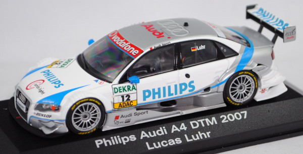 Audi A4 DTM 2006 (B7, Typ 8EC/R12 plus), silber/weiß, DTM 2007, Lucas Luhr, Nr. 12, Minichamps, 1:43