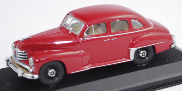 Opel Kapitän (Typ Kapitän '51, Mod. 1951-1953), hell-purpurrot (dunkelrot), Minichamps, 1:43, PC-Box