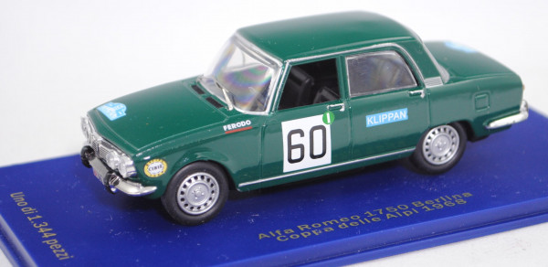 Alfa Romeo 1750 Berlina (Modell 68-70), grün, 29. Rallye Coupe des Alpes 1968, Nr. 60, M4, 1:43, mb
