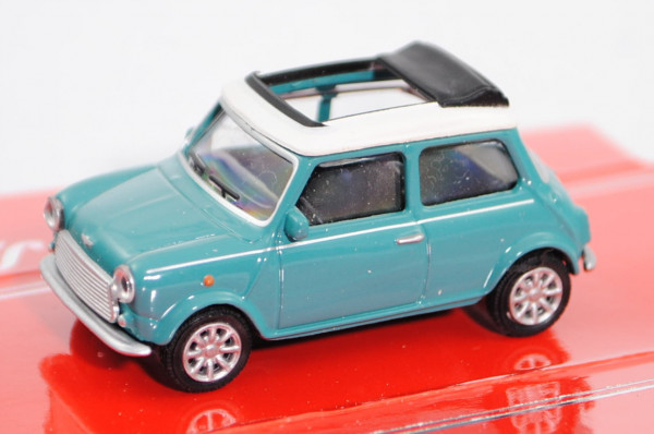 Mini Cooper British Open Classic (Open Air) (Typ MK VI, Modell 1992-1996), türkisblau, Dach reinweiß