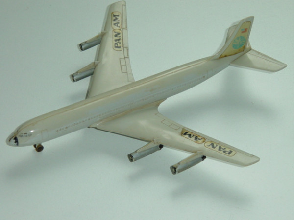 Boeing 707 Intercontinental, Pan American / PAN AM, Aufkleber seitlich weg, 1:250, ohne Zettel
