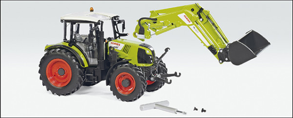 Claas Arion 430 Traktor (Modell 2015-) mit Frontlader FL 120, hell-olivgrün/perlweiß, Frontlader abn