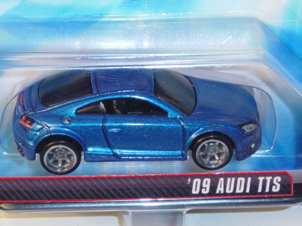 Audi TTS Coupé, Mj. 2009, verkehrsblaumetallic, innen schwarz, Lenkrad schwarz, HOT WHEELS®, 1:64, B