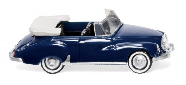 Auto Union 1000 Cabriolet (Modell 1959-1961) (DKW Cabrio), blau, Verdeck lichtgrau, Wiking, 1:87, mb