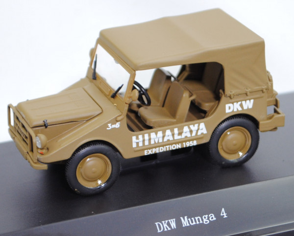 DKW Munga 4 HIMALAYA EXPEDITION 1958, Verdeck geschlossen, braunbeige, Starline models, 1:43, PC-Box