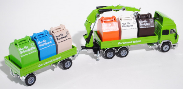 00003 Iveco TurboStar Recycling-Zug, gelbgrün/silbergraumetallic, Der Umwelt zuliebe, Container: Bun