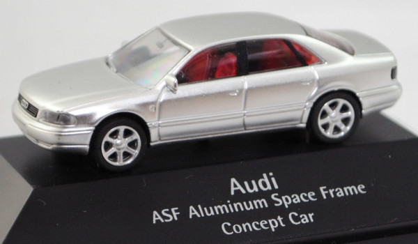Audi ASF Concept Car (D2, Modell 1993), weißaluminiummetallic, Rietze, 1:87, Sockel (IAA 1993)