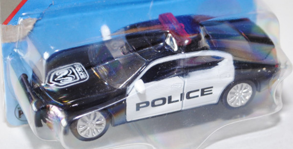00000 Dodge Charger US-Streifenwagen, schwarz/weiß, POLICE, B46 silber, 1:50, P29a (Schachtel war ge