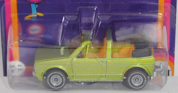 00001 VW Golf I Cabriolet GLS (Typ 155, Modell 79-84), grünmetallic, Verglasung gelb, B4, SIKU, P18