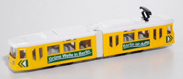 Straßenbahn, signalgelb/reinweiß, Grüne Welle in Berlin / Berlin ist dufte