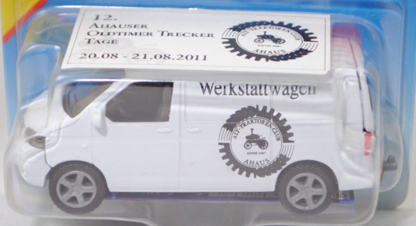00423 VW T5.1 Transporter, weiß, Werkstattwagen/ALT-TRAKTOREN CLUB AHAUS, P29b m. Aufkleber