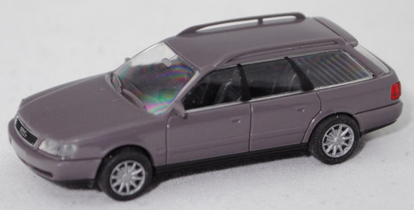 Audi A6 Avant (1. Gen. A6, Baureihe C4, Typ 4A, Mod. 1994-1997), violettgrau, Rietze, 1:87, Werbebox