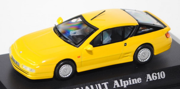 (Renault) Alpine A610 Turbo, Modell 1991-1995, verkehrsgelb, Norev, 1:43, PC-Box