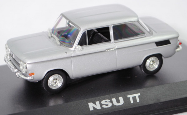 NSU TT (Typ 67f, Modell 1967-1972), silbergraumetallic (Farbcode 96D bzw. L96D), Norev, 1:43, PC-Box