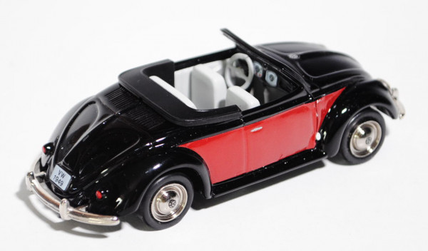 VW-Hebmüller-Cabriolet offen (Typ 14), Modell 1949-1952, Baujahr 1949, schwarz/signalrot, innen lich