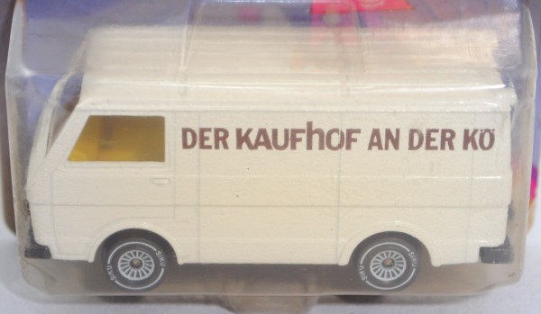 VW LT 28 Kastenwagen 2.0 (1. Gen., Mod. 1975-1982), reinweiß, DER KAUFHOF AN DER KÖ, P21 (vergilbt)