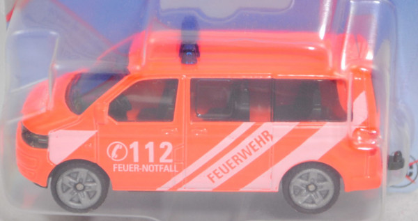 00013 VW T5 facelift Multivan Feuerwehr-Einsatzleitwagen, h.-leuchtrot, m. Seitenblinker, SIKU, P29e