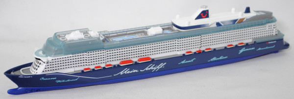 00000 Kreuzfahrtschiff neue Mein Schiff 1 (Indienststell. 27.04.18), weiß/blau, SIKU, 1:1397, L17mpK
